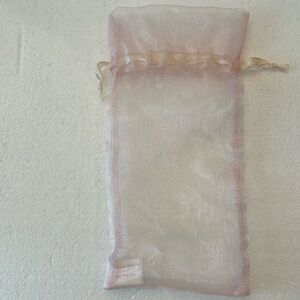 Vintage Mary Kay cosmetic gift bag mesh ribbon pink transparent products